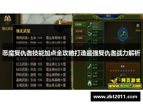 恶魔复仇者技能加点全攻略打造最强复仇者战力解析